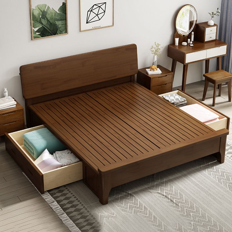 Traditional Wooden Standard Bed with Rectangular Headboard Bed Clearhalo 'Bedroom Furniture' 'Beds' 'furn' 'furn_beds' 'Furniture' 1200x1200_477c7529-26da-401c-8ab1-a4ac0e295f87
