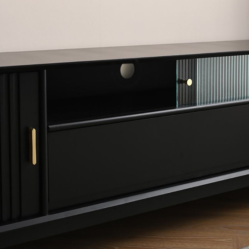 Consola de televisión de madera Consola de medios industriales Soporte de televisión con piernas