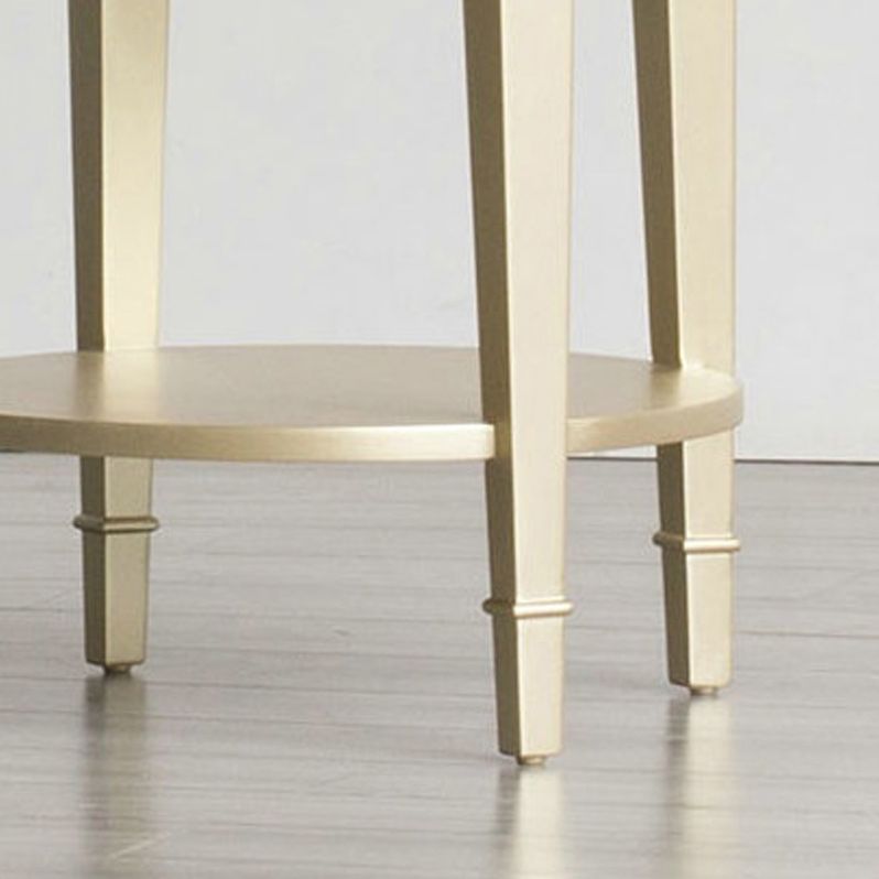 Nordic 25.6" Tall Solid Wood End Table Round Double Tier End Table