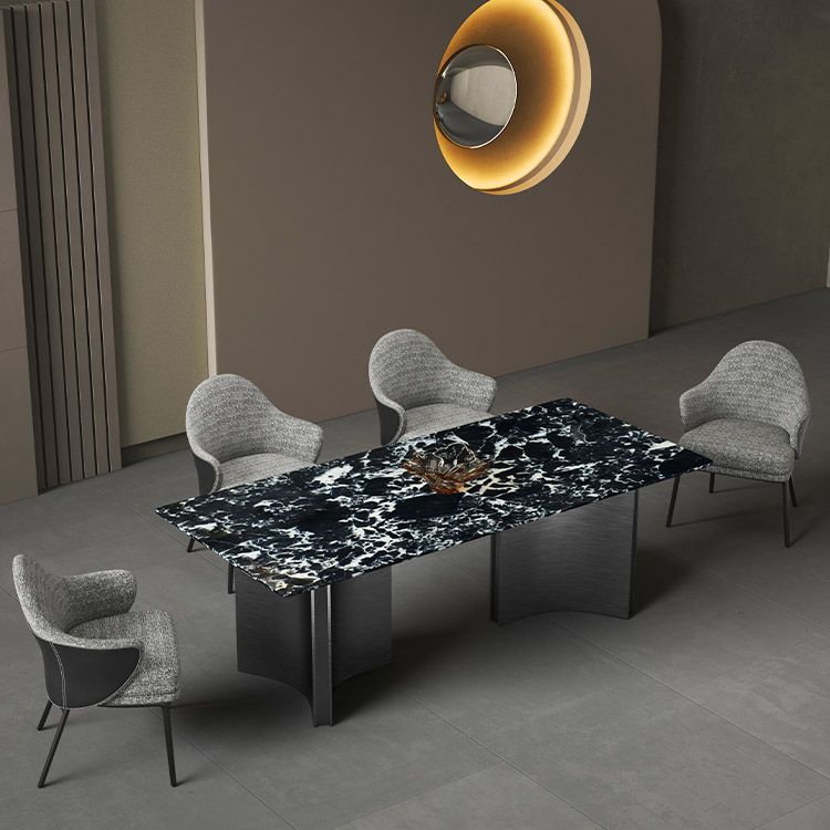 Modern Stone Rectangle Dining Table Stainless Steel Base for Dining Room Clearhalo 'Dining Tables & Seating' 'Dining Tables' 'dining_table' 'furn' 'furn_dining_table' 'Furniture' 'Kitchen & Dining Furniture' 1200x1200_47819cf1-10dc-4a6c-9fd2-59e04d01f4df