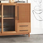 Modern Style Dining Server Pine Solid Wood Server with Glass Doors Clearhalo 'buffet_sideboard' 'Buffets & Sideboards' 'furn' 'furn_buffet_sideboard' 'Furniture' 'Kitchen & Dining Furniture' 1200x1200_4781e167-aaf9-413e-8b75-928e147f0766