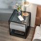Moderner Nachttisch mit 1 Schublade, Glasplatte und 1 Ablage, 54 cm hoch