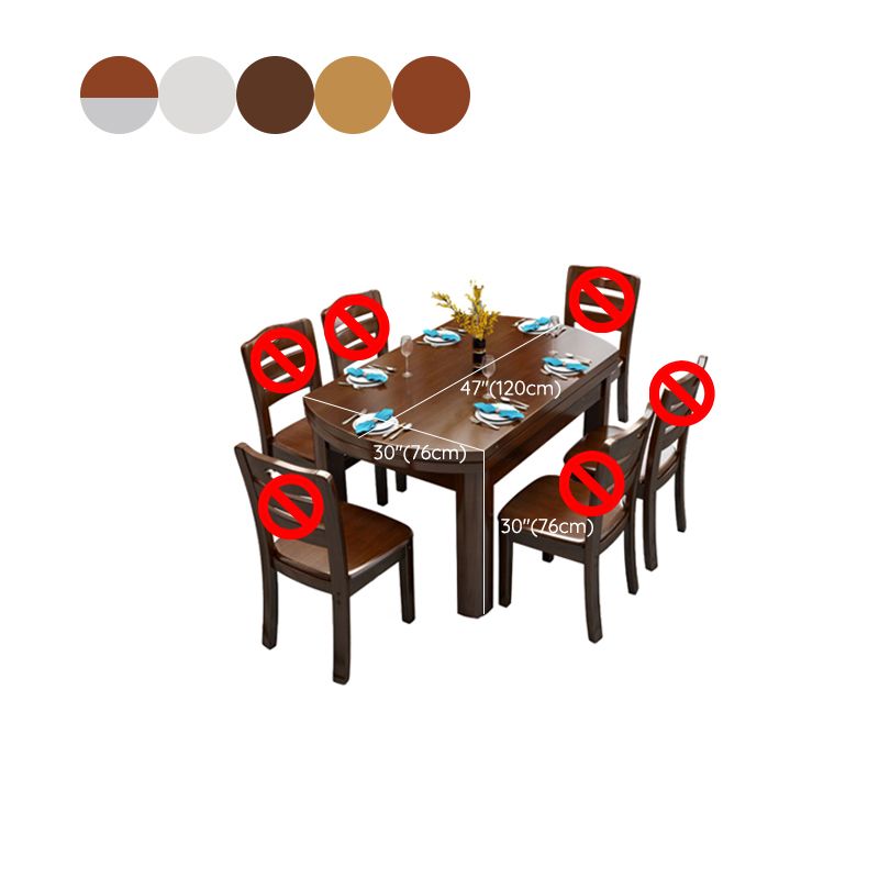 Solid Wood Dining Table Set 1/7 Pieces Dining Set for Kitchen Clearhalo 'Dining Room Sets' 'Dining Tables & Seating' 'dining_room_set' 'furn' 'furn_dining_room_set' 'Furniture' 'Kitchen & Dining Furniture' 1200x1200_4784ca83-f720-4caf-b9e0-288fdf315a66