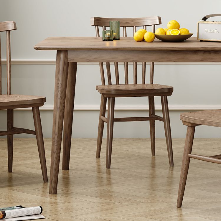 Rectangle Ash Wood Table Modern Dining Table in Walnut with 4 Legs for Restaurant Clearhalo ' dining_table' 'Dining Tables & Seating' 'Dining Tables' 'furn' 'furn_dining_table' 'Furniture' 'furniture_dining_table' 'Kitchen & Dining Furniture' 'kitchen&dining_furn' 'kitchen' 'kitchen_dining_table' 1200x1200_47852741-4096-4baf-a3ea-774bf636f296