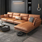 Contemporary Cushions Pillow Top Arm Faux Leather Stationary Seating
