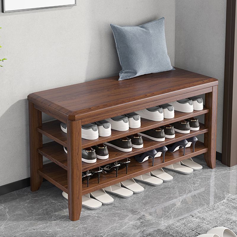 Banc de banc en bois en caoutchouc moderne RECTANGE DU BANCHE DE RETOUR 12 "de largeur avec rangement