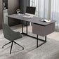 Rectangular Shaped Office Desk 2 Drawers Writing Desk in Grey