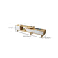 Console multimediale moderna Console TV in legno di gomma con 2 cassetti e ante
