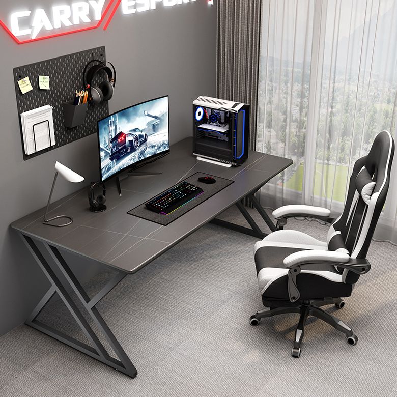 Rectangular Stone Top Writing Desk Modern Style Metal Legs Desk for Office Clearhalo 'furn' 'furn_office_desk' 'Furniture' 'Office Desks' 'Office Furniture' 'office_desk' 1200x1200_4788db4d-8528-46e2-83cc-94a1fd629424