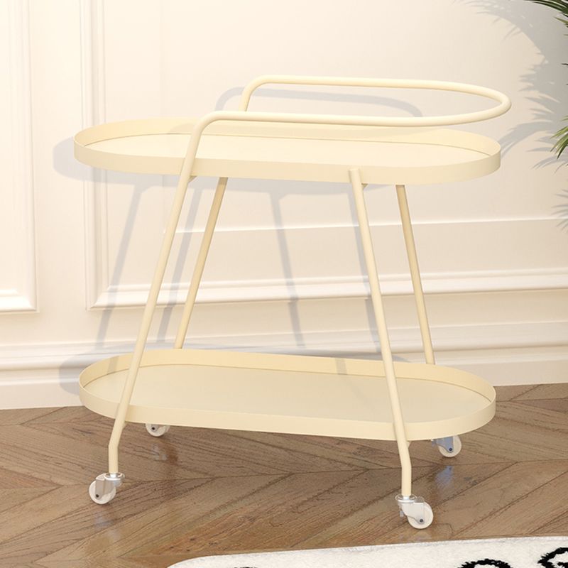 2-Tier Metal Side Table with Casters 22.8" Tall Tray Top End Table Clearhalo 'Coffee & Accent Tables' 'End & Side Tables' 'end_side_tables' 'furn' 'furn_end_side_tables' 'Furniture' 'Living Room Furniture' 1200x1200_47895232-7677-4db0-97bd-d47645118380