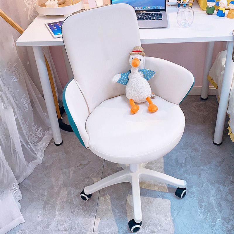 Chaise de bureau sans bras moderne en cuir à hauteur de siège réglable