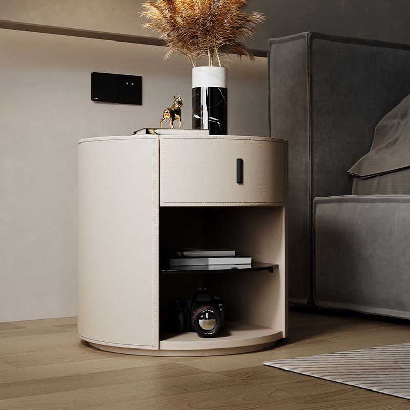 Cama de madera sólida Nightshork Storage Accent Table Nightsnand con cajón