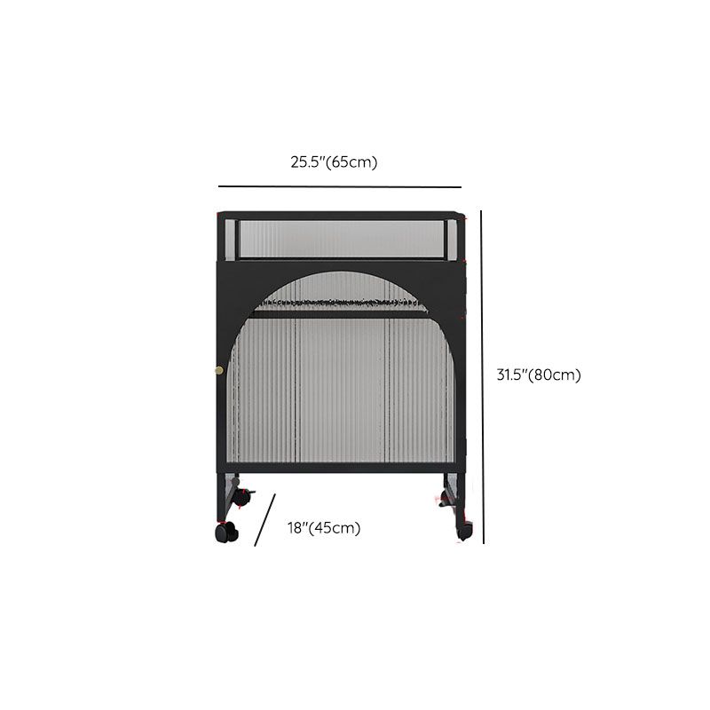 Knoppen krassenbestendige moderne ijzeren accentkast met glazen top