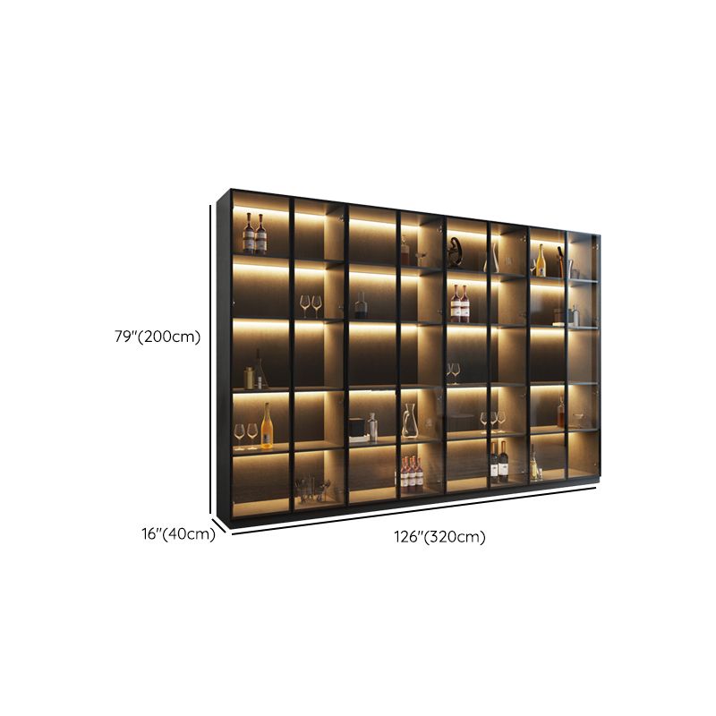 Moderne stijl gefabriceerde houten vloer fleshouder met glazen deur