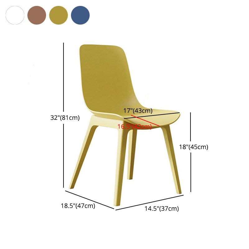 Plastic Side Chair Contemporary Solid Back Armless Dining Chair Clearhalo 'Dining Chairs' 'Dining Tables & Seating' 'dining_chair' 'furn' 'furn_dining_chair' 'Furniture' 'Kitchen & Dining Furniture' 1200x1200_47917571-8696-409b-8d42-cae4df3ceb72