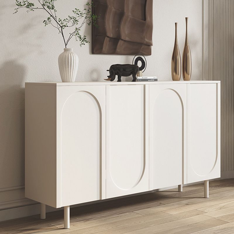Contemporary White Wood Buffet Sideboard Adjustable Shelving Sideboard Clearhalo 'buffet_sideboard' 'Buffets & Sideboards' 'furn' 'furn_buffet_sideboard' 'Furniture' 'Kitchen & Dining Furniture' 1200x1200_4791f3c4-0c3c-4847-8d18-825e222bbea2