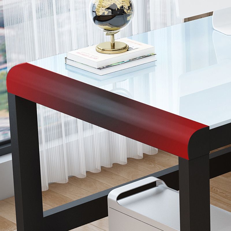 Bureau de bureau en verre moderne bureau de finition antique avec des jambes métalliques