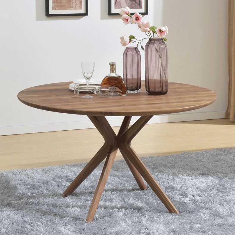 Contemporary Round Dining Table Pine Solid Wood Pedestal Table for Dining Room Kitchen Table Clearhalo ' dining_table' 'Dining Tables & Seating' 'Dining Tables' 'Furniture' 'furniture_dining_table' 'Kitchen & Dining Furniture' 'kitchen&dining_furn' 'kitchen' 'kitchen_dining_table' 1200x1200_4792b01d-8372-40c2-a234-520422e4c0c5