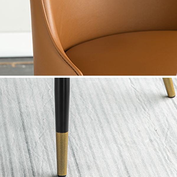 Contemporary Dining Chair Solid Back Chair with 4 Metal Legs for Home Use Clearhalo ' kitchen&dining_furn' 'Dining Chairs' 'Dining Tables & Seating' 'dining_chair' 'furn' 'furn_dining_chair' 'Furniture' 'furniture_dining_chair' 'Kitchen & Dining Furniture' 'kitchen' 1200x1200_47931421-0450-480d-bbcc-8d529fbea3b2