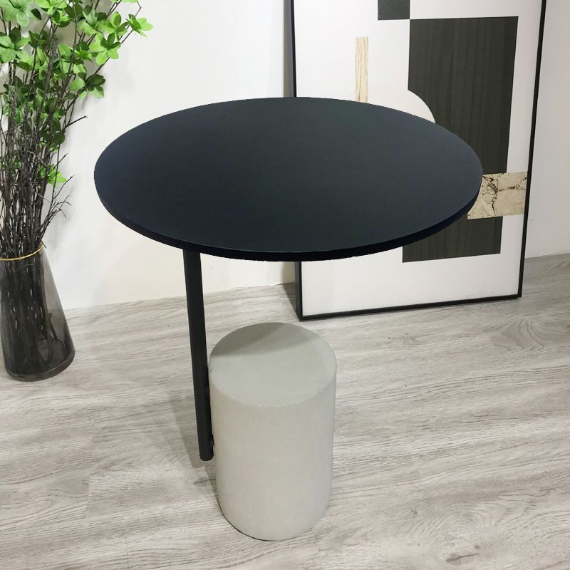 Pedestal Accent Side Table with Metal Top Side End Snack Table Clearhalo 'Coffee & Accent Tables' 'End & Side Tables' 'end_side_tables' 'furn' 'furn_end_side_tables' 'Furniture' 'Living Room Furniture' 1200x1200_47945c61-b8c0-4153-923c-3776beb12b68