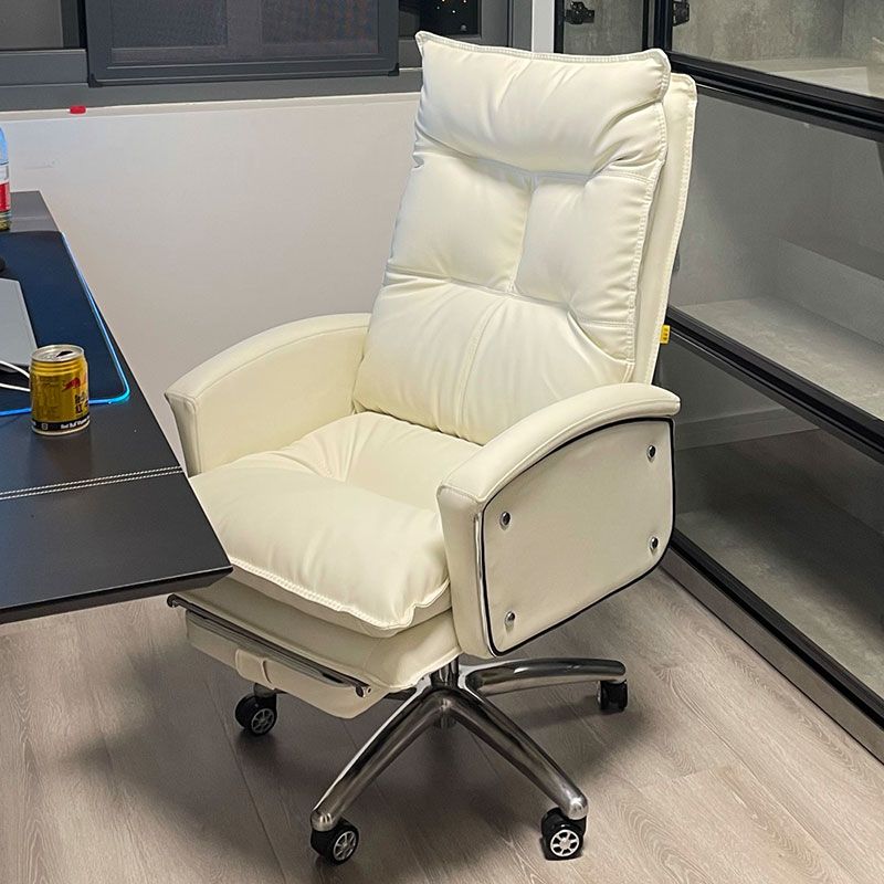 Modern Upholstered Task Chair Faux Leather Arm Chair with Wheels Clearhalo 'furn' 'furn_office_chair' 'Furniture' 'Office Chairs' 'Office Furniture' 'office_chair' 1200x1200_47963e2b-804d-45bc-aeae-f0ef4d7f4fba