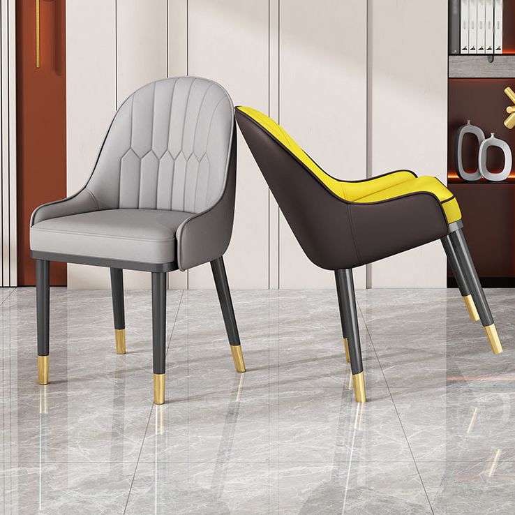 Glam Style Parsons Dining Side Chair Leather Indoor Dining Chair Clearhalo 'Dining Chairs' 'Dining Tables & Seating' 'dining_chair' 'furn' 'furn_dining_chair' 'Furniture' 'furniture_dining_chair' 'Kitchen & Dining Furniture' 1200x1200_4797a483-1a50-4d8f-a5c5-621d1f2e2055
