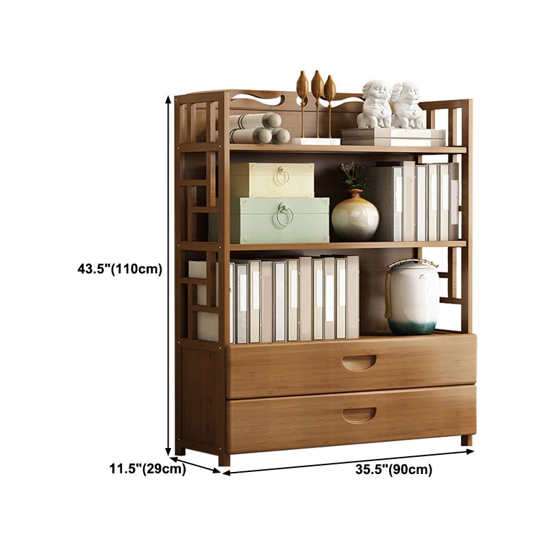 Brown Color Modern Style Bookshelf Closed Back Wood Bookcase