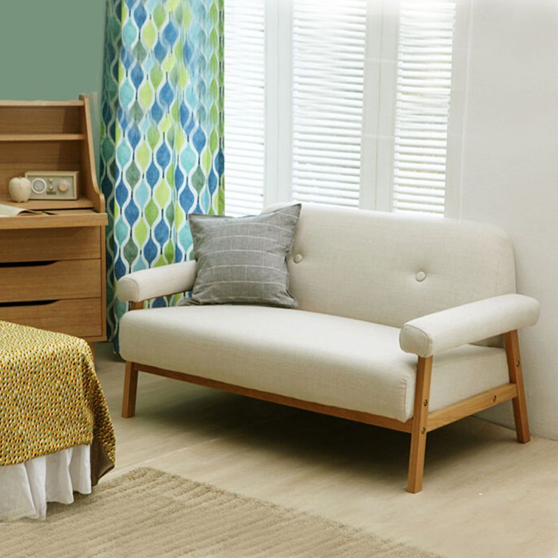 Cotton Blend Square Arm Sofa Tufted 27"W Modern Sofa for Living Room Clearhalo 'furn' 'furn_sofas' 'Furniture' 'furniture_sofas' 'Living Room Furniture' 'Sofa' 'sofas' 1200x1200_479cd0a3-500a-4e7b-b742-64a9fc622ad5