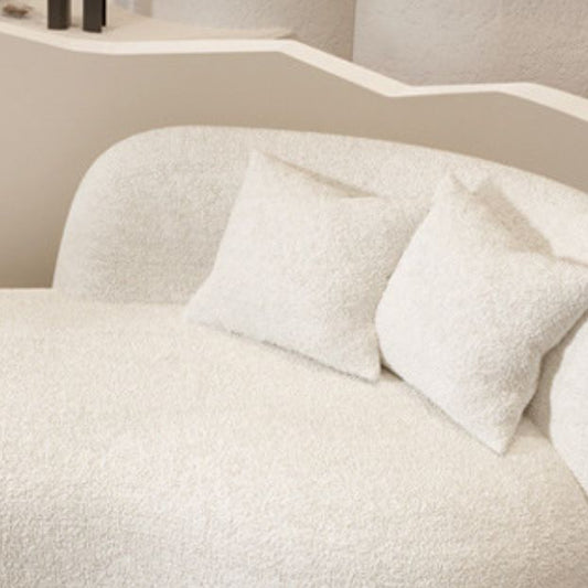 Zeitgenössischer weißer Wollsofa mit Smokingarm und schwarzen Basis für die Wohnung