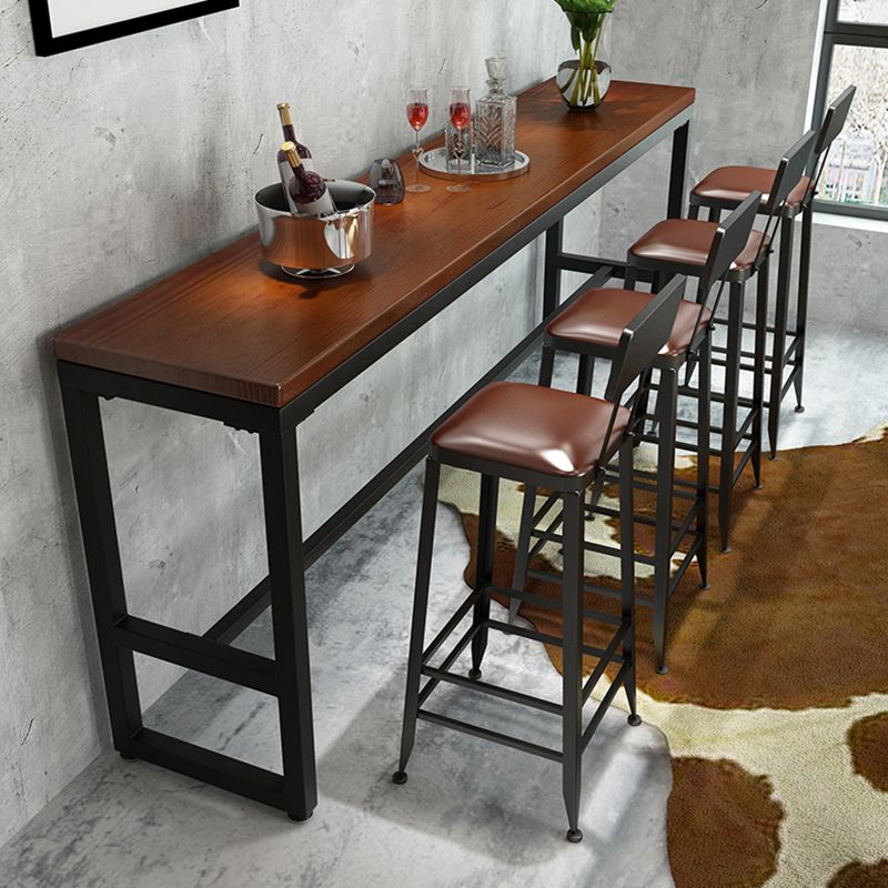 Table à hauteur de bar en bois Table de bistro de style industriel avec base en métal