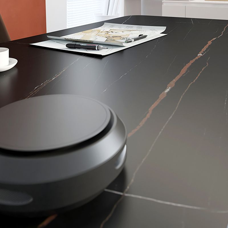 Scrivania di scrittura rettangolare contemporanea banco di computer antichi con zampe metalliche