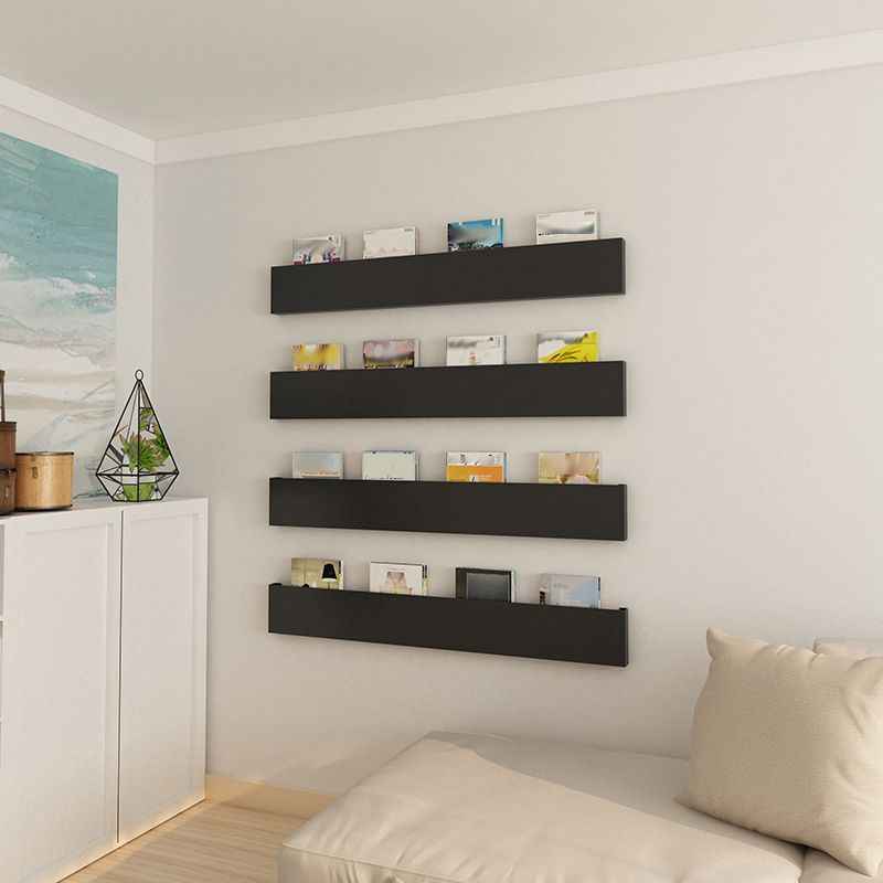 Gesloten terug drijvende boekenplank hedendaagse metalen boekenkast met planken