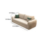 Contemporary Convertible Cotton Blend Square Arm Couch Bed in Beige