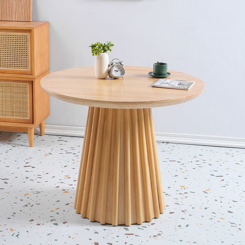 Modern Round Dining Table Natural Solid Wood Base Pedestal Dining Table Clearhalo 'Dining Tables & Seating' 'Dining Tables' 'dining_table' 'furn' 'furn_dining_table' 'Furniture' 'furniture_dining_table' 'Kitchen & Dining Furniture' 'kitchen' 'kitchen_dining_table' 1200x1200_479fa068-a64b-41ff-9965-19c1d213e0d5