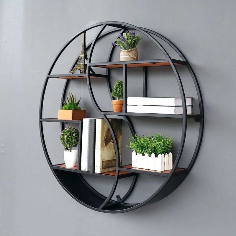 Modern Wall Mounted Bookshelf with Metal Frame Solid Wood Bookcase Clearhalo 'Bookcases' 'furn' 'furn_bookcases' 'Furniture' 'furniture_bookcases' 'Office Furniture' 1200x1200_47a0196b-44ee-418b-a724-a13705a636c4