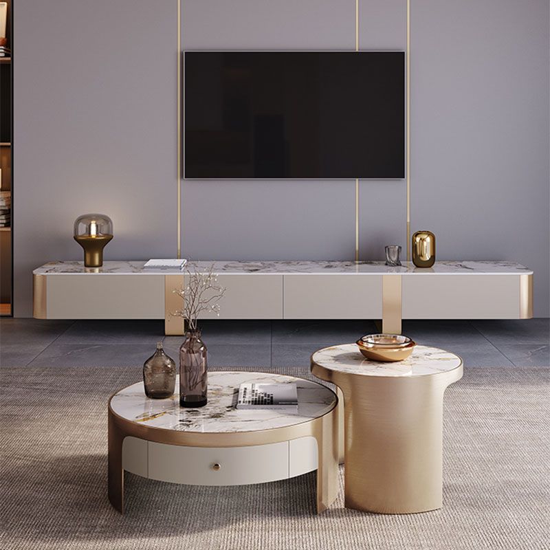 4 Drawers Stone TV Console Glam Media Console with Metal Legs Clearhalo 'furn' 'furn_tv_stands_entertainment_centers' 'Furniture' 'Living Room Furniture' 'TV Stands & Entertainment Centers' 'TV Stands & Media Storage Furniture' 'tv_stands_entertainment_centers' 1200x1200_47a04eed-0338-4f4c-a5f7-5097833209c5