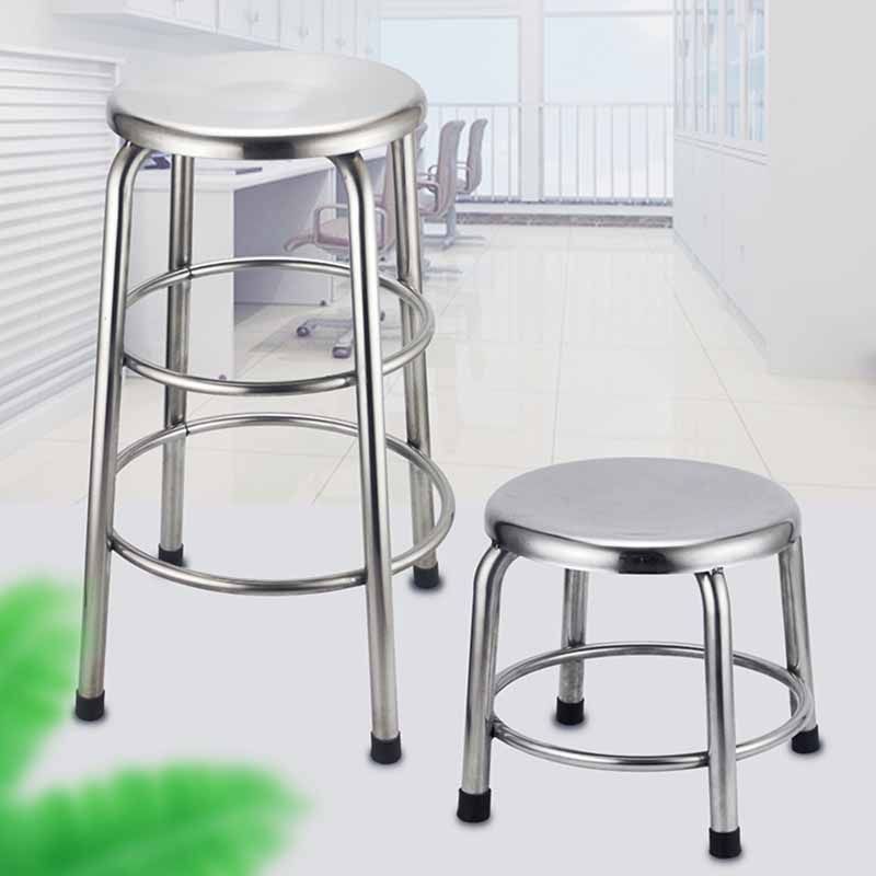 Industrial Style Stainless Steel Bar-stool Round Seat Counter Stool for Kitchen Clearhalo 'Bar Furniture' 'Bar Stools' 'bar_stools' 'furn' 'furn_bar_stools' 'furniture_bar_stools' 'Kitchen & Dining Furniture' 'kitchen&dining_furn' 'kitchen' 'kitchen_furn' Furniture' 1200x1200_47a25791-bc62-4b5f-b0f0-c797b22d5bfe