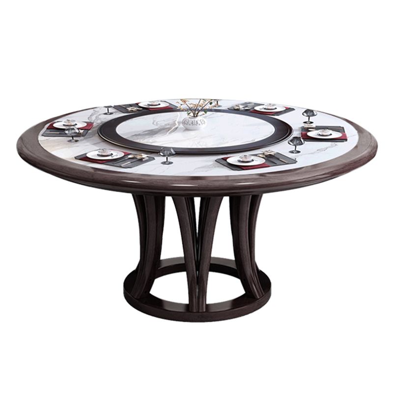 Rubberwood Frame Dinette Table Traditional Round Indoor Dining Table Clearhalo 'Dining Tables & Seating' 'Dining Tables' 'dining_table' 'furn' 'furn_dining_table' 'Furniture' 'Kitchen & Dining Furniture' 1200x1200_47a37785-7732-438d-8de1-0796fb44b319