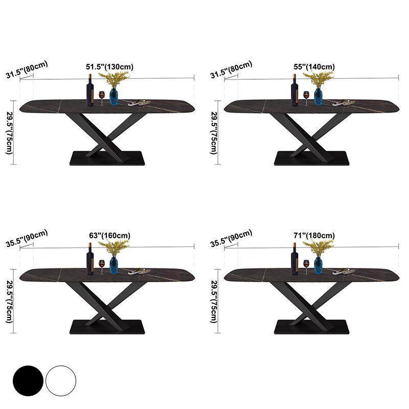 Metal Modern Rectangular Dining Table Sintered Stone Table for Dining Room Clearhalo ' dining_table' 'Dining Tables & Seating' 'Dining Tables' 'Furniture' 'furniture_dining_table' 'Kitchen & Dining Furniture' 'kitchen&dining_furn' 'kitchen' 'kitchen_dining_table' 1200x1200_47a52ba4-983a-4fa1-b88d-037de9d6feb3
