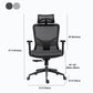 Chaise de bureau rotative en maille avec dossier haut noir, chaise de travail avec roulettes