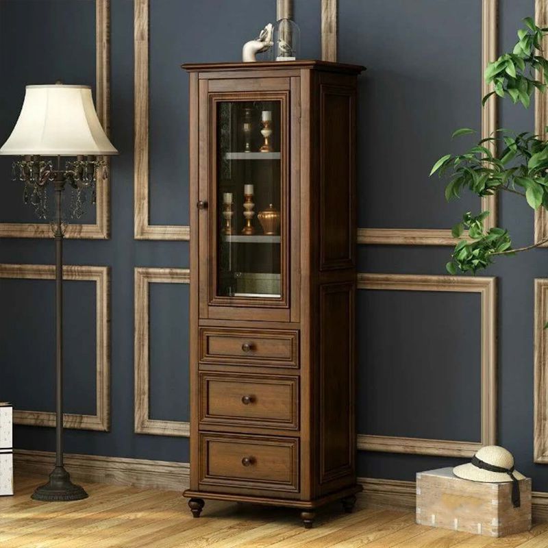 Scratch Resistant Storage Cabinet Glass Paned Standard Cabinet Clearhalo 'Cabinets & Chests' 'cabinets_chests' 'furn' 'furn_cabinets_chests' 'Furniture' 'Living Room Furniture' 1200x1200_47a62cb0-d68b-454a-bad3-c60482be2b05