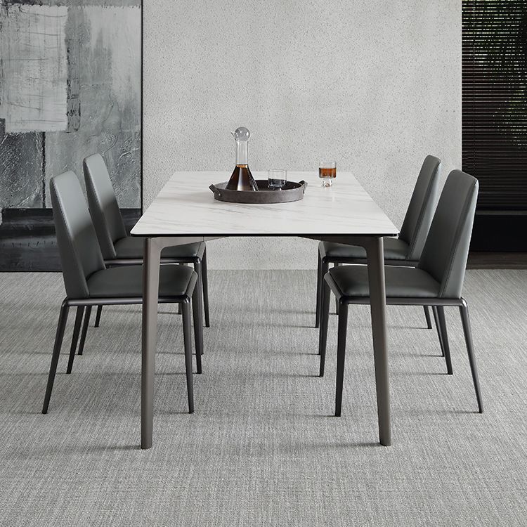 Sintered Stone Dining Table Luxury Style 4 Legs Rectangle Table for Home Clearhalo ' dining_table' 'Dining Tables & Seating' 'Dining Tables' 'furn' 'furn_dining_table' 'Furniture' 'furniture_dining_table' 'Kitchen & Dining Furniture' 'kitchen&dining_furn' 'kitchen' 'kitchen_dining_table' 1200x1200_47a830bf-eff9-4b1e-97c8-e4910297b143