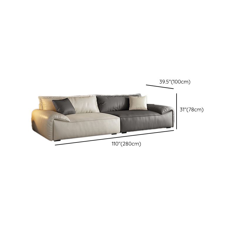 Contemporary Solid Color Pillow Top Arm Sofa For Living Room