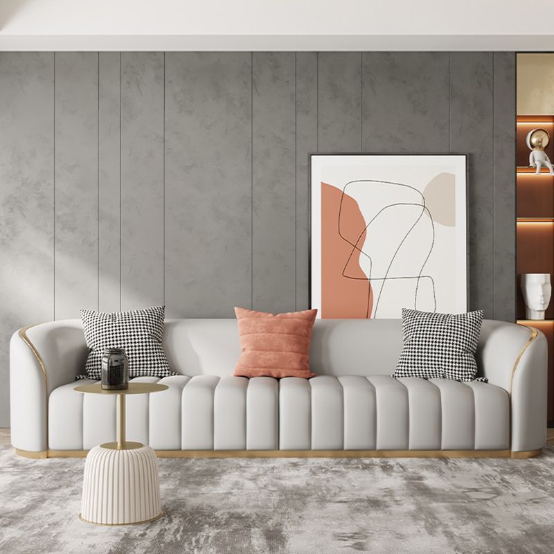 Divano in pelle contemporanea di divano a smoking posteriore stretto per soggiorno