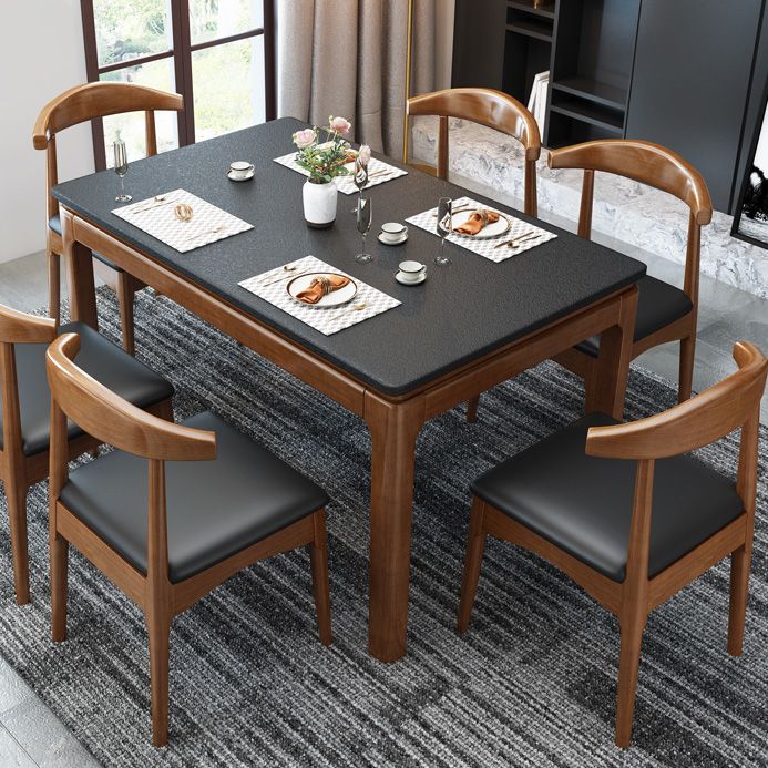 Contemporary Rectangle Dinner Table 4 Legs Kitchen Dining Table Clearhalo 'Dining Tables & Seating' 'Dining Tables' 'dining_table' 'furn' 'furn_dining_table' 'Furniture' 'Kitchen & Dining Furniture' 1200x1200_47ac5567-795b-4277-bf4c-93210dab0368