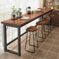 Mesa de bar interior sencilla y moderna, taburete rectangular para Bar con reposapiés