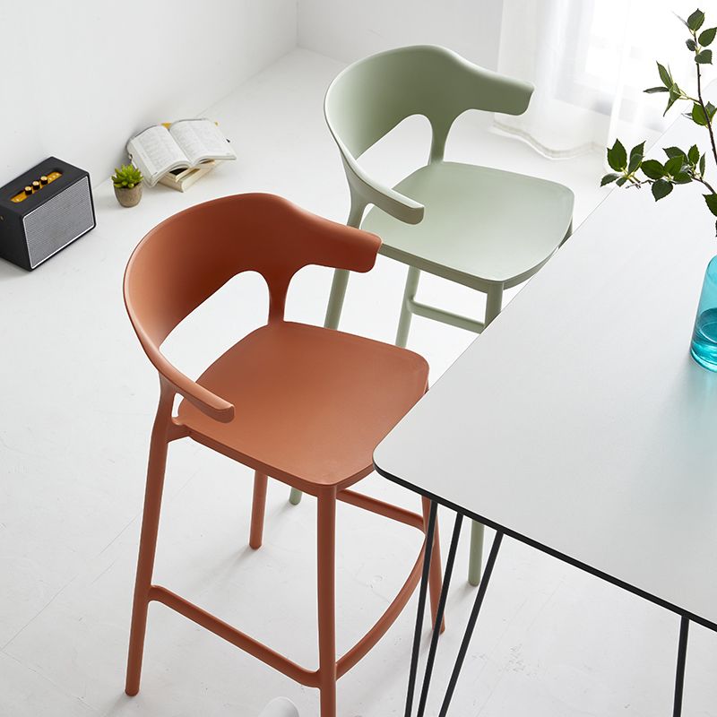 Macron Colorful Plastic Counter Stools Nordic Armrest Indoor Bar Stool Clearhalo 'Bar Furniture' 'Bar Stools' 'bar_stools' 'furn' 'furn_bar_stools' 'furniture_bar_stools' 'Kitchen & Dining Furniture' 'kitchen&dining_furn' 'kitchen' 'kitchen_furn' Furniture' 1200x1200_47ae9883-0b4f-4933-89a2-ade7f7e26244