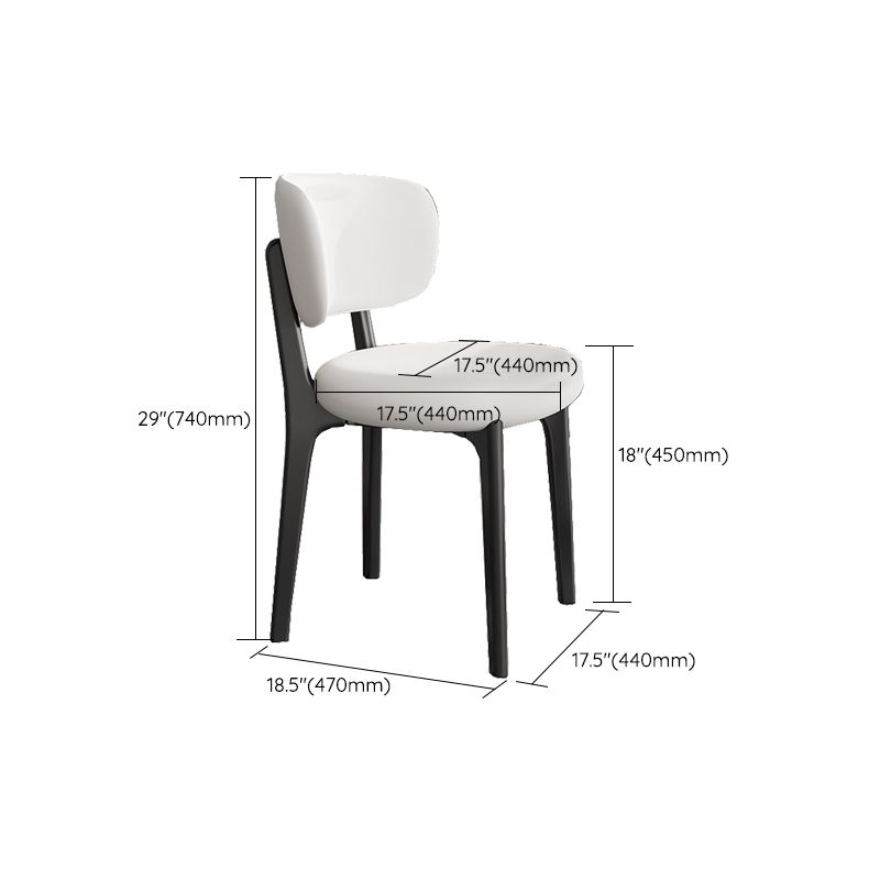 Modern Simple Side Chair Upholstered Kitchen Dining Chairs with Wooden Base