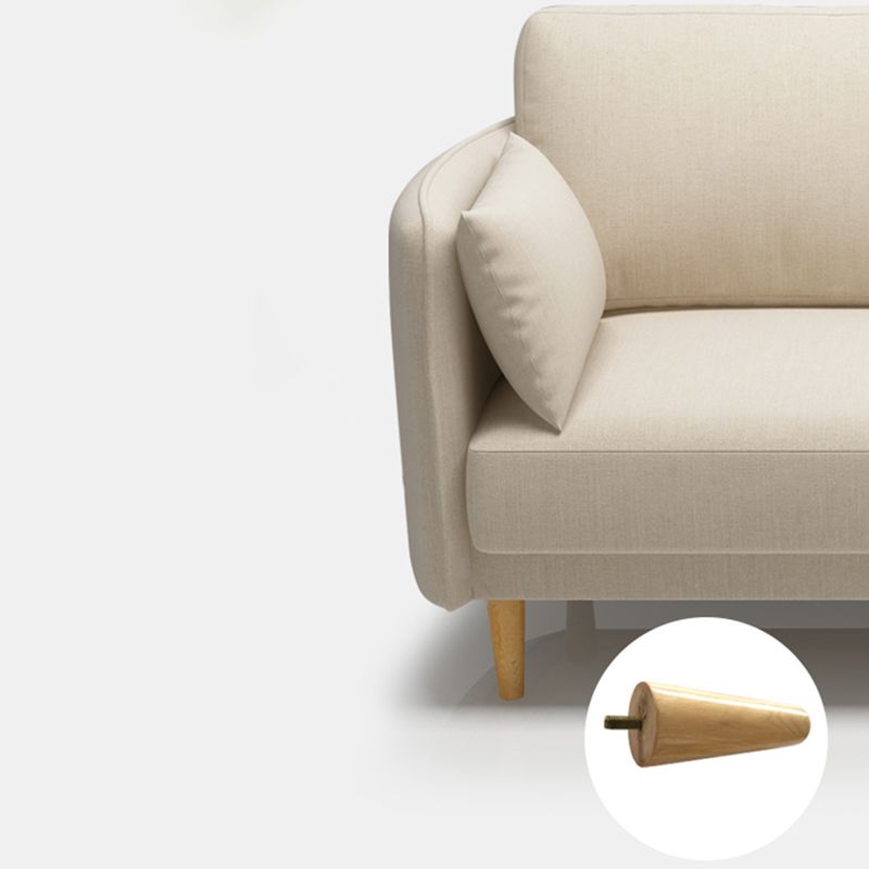 Sofá de brazo cuadrado estándar contemporáneo de lino para sala de estar, apartamento