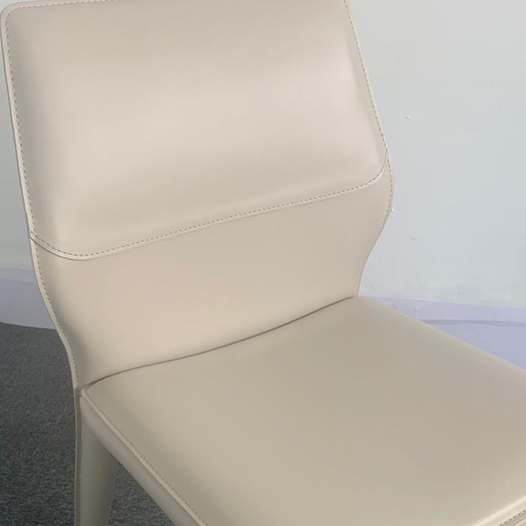 Modern Armless Chair Metal Frame Guest Chair for Dining Room